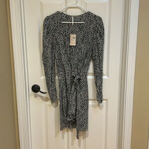 Free People NWT Kinsley wrap floral mini dress